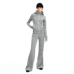 Kybecs| Women’s Slim Acetate Wool Casual Sports Suit – Warm Autumn & Winter Top with Boot-Cut Pants