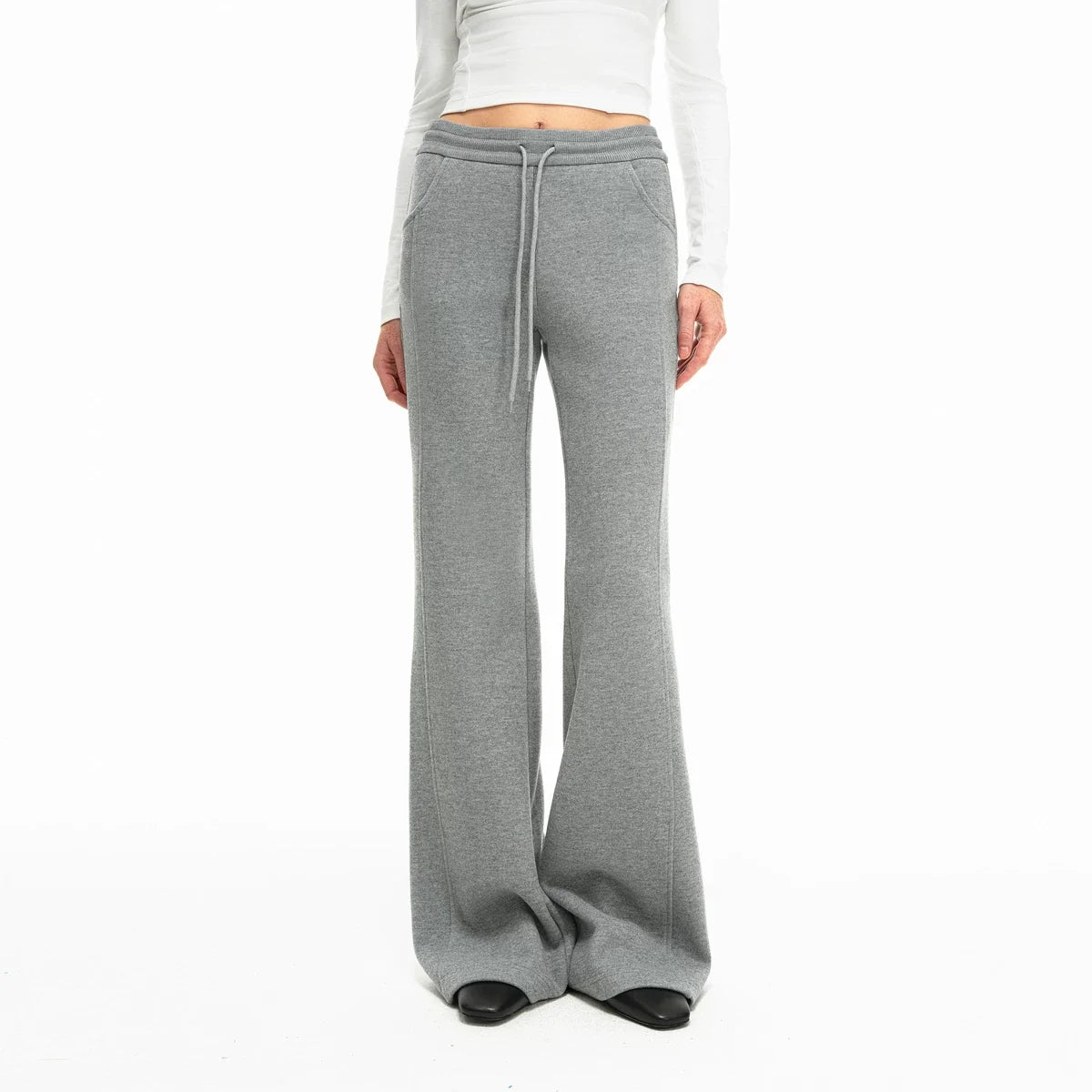 Kybecs| Women’s Slim Acetate Wool Casual Sports Suit – Warm Autumn & Winter Top with Boot-Cut Pants