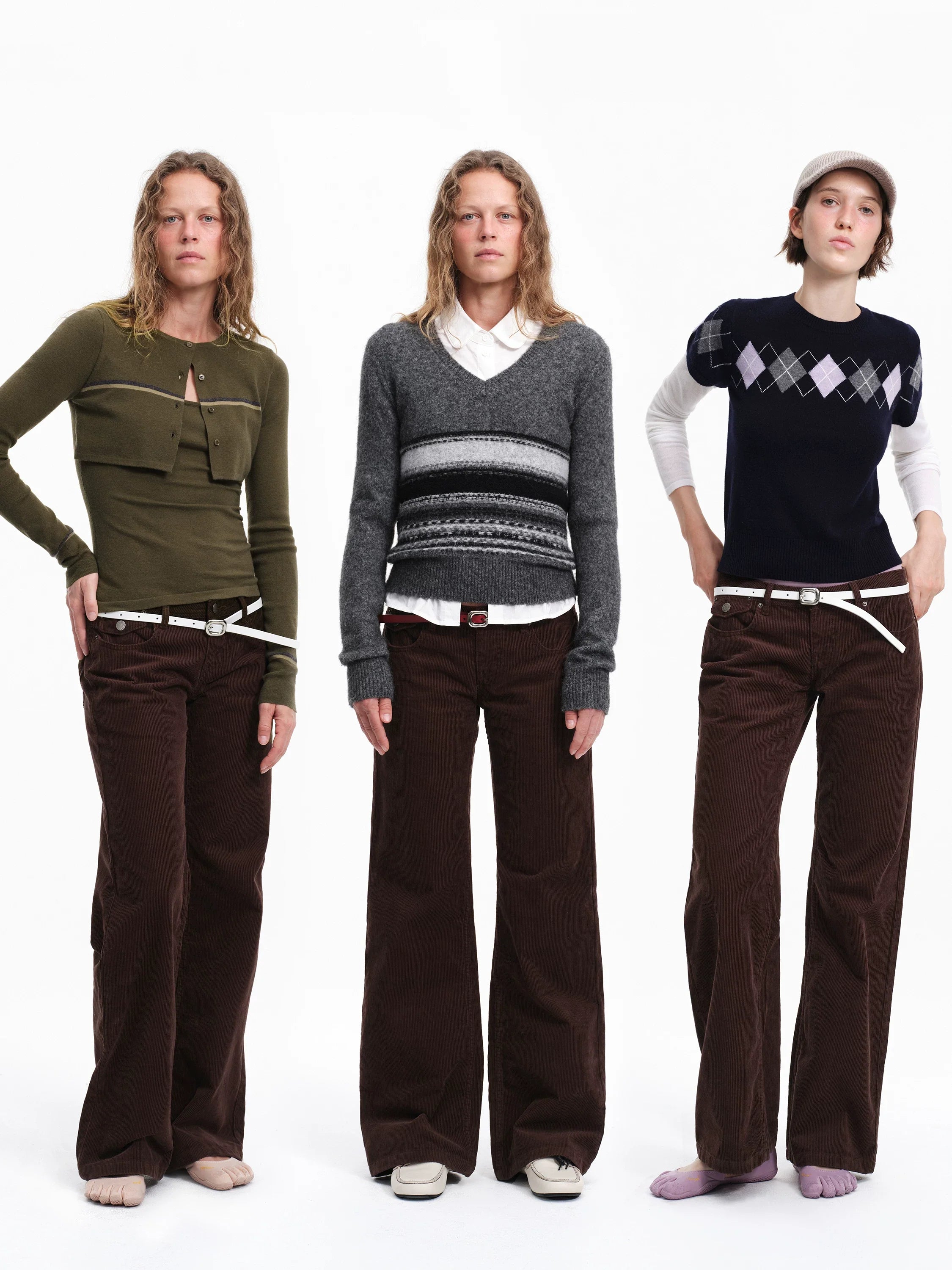 Kybecs| Women’s Vintage Cotton Corduroy Low-Waist Straight Pants – Winter Casual Trousers