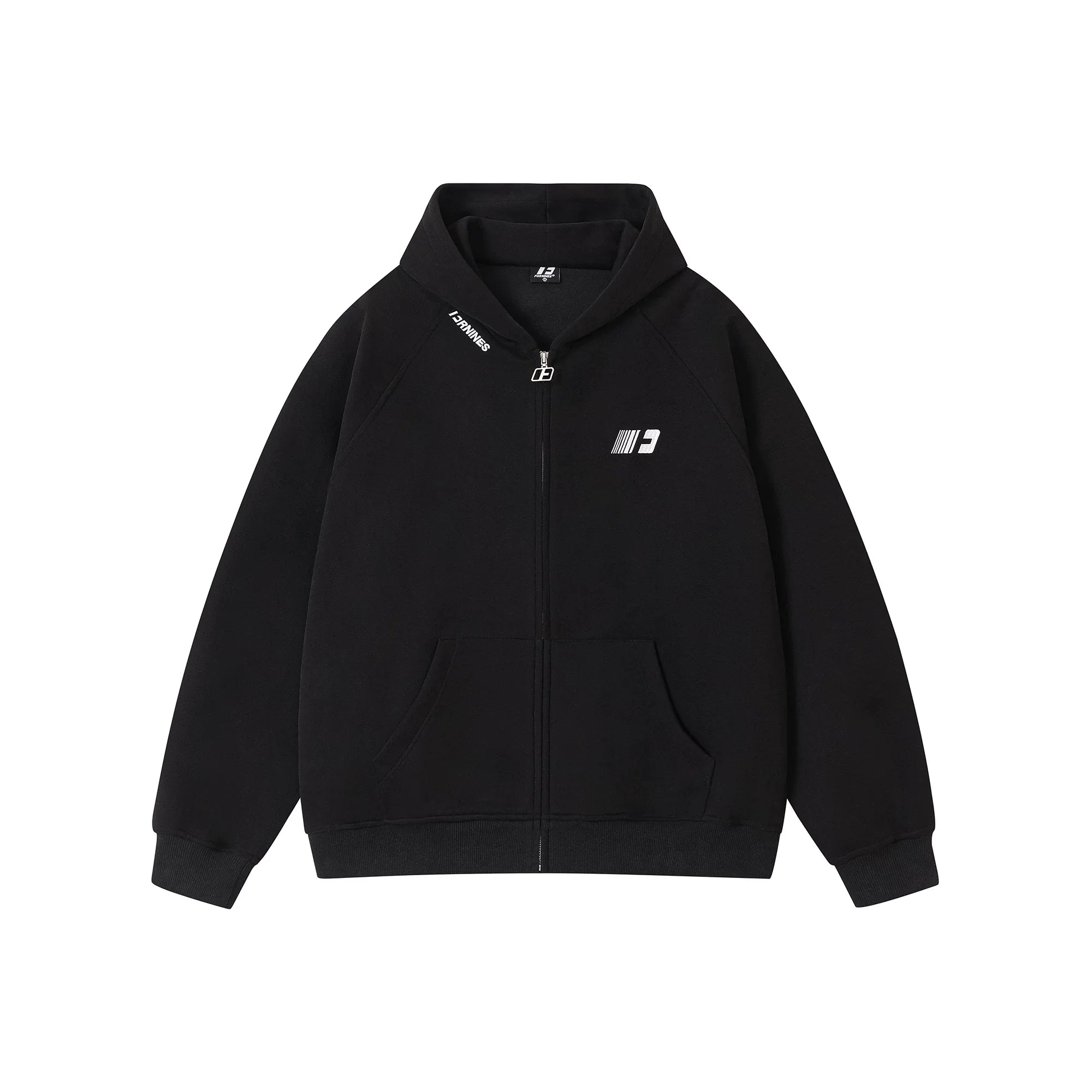 Kybecs | Embroidered Hooded Zip Cardigan Loose Casual Jacket Unisex