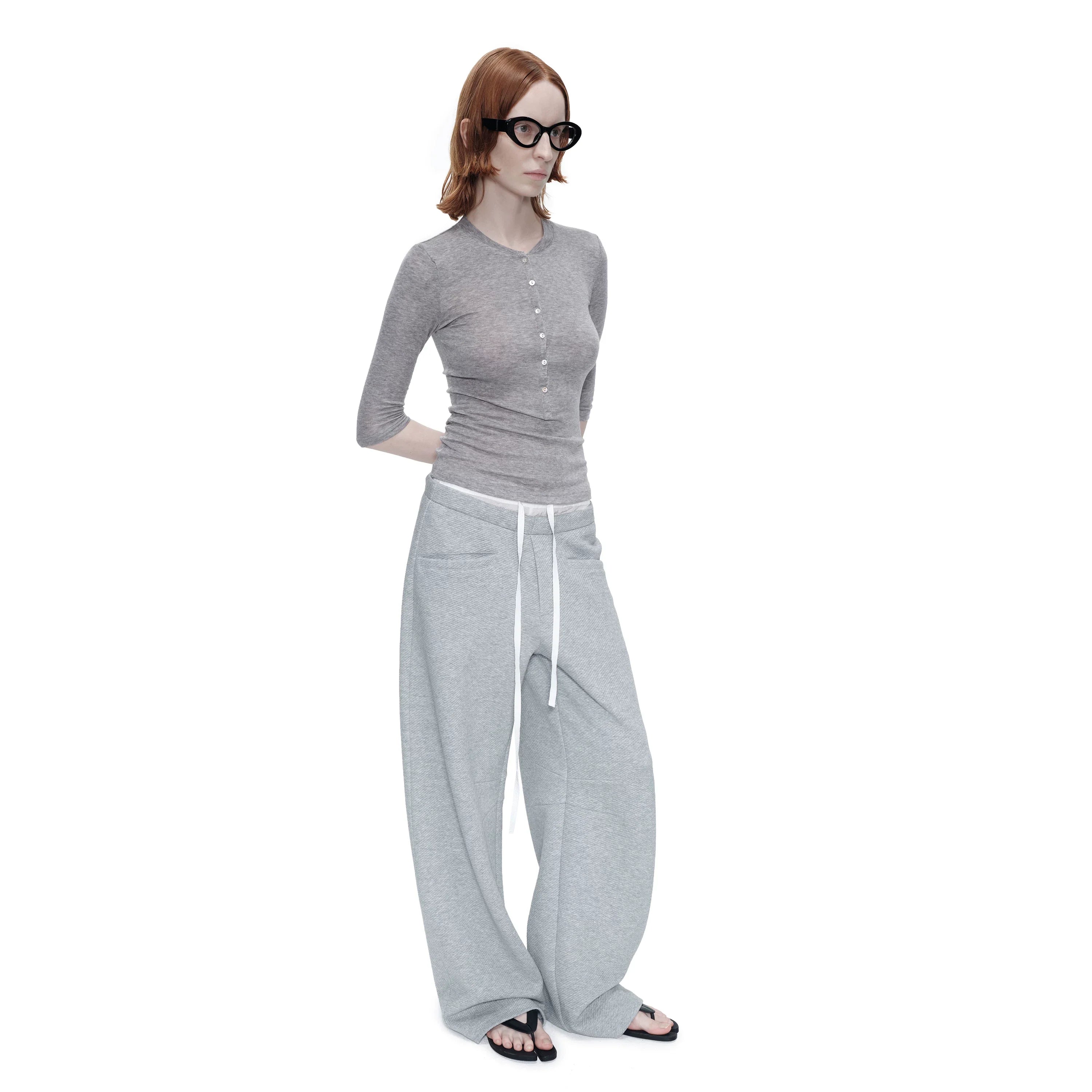 Kybecs| Women’s Double-Waist Drawstring Casual Sports Pants – Loose-Fit Wide-Leg Banana Sweatpants