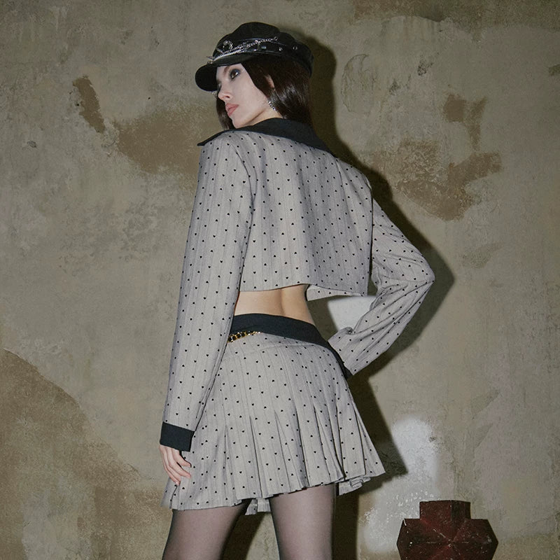 Kybecs | Contrast Color College Blazer Skirt Suit mini Dress