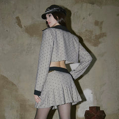 Kybecs | Contrast Color College Blazer Skirt Suit mini Dress